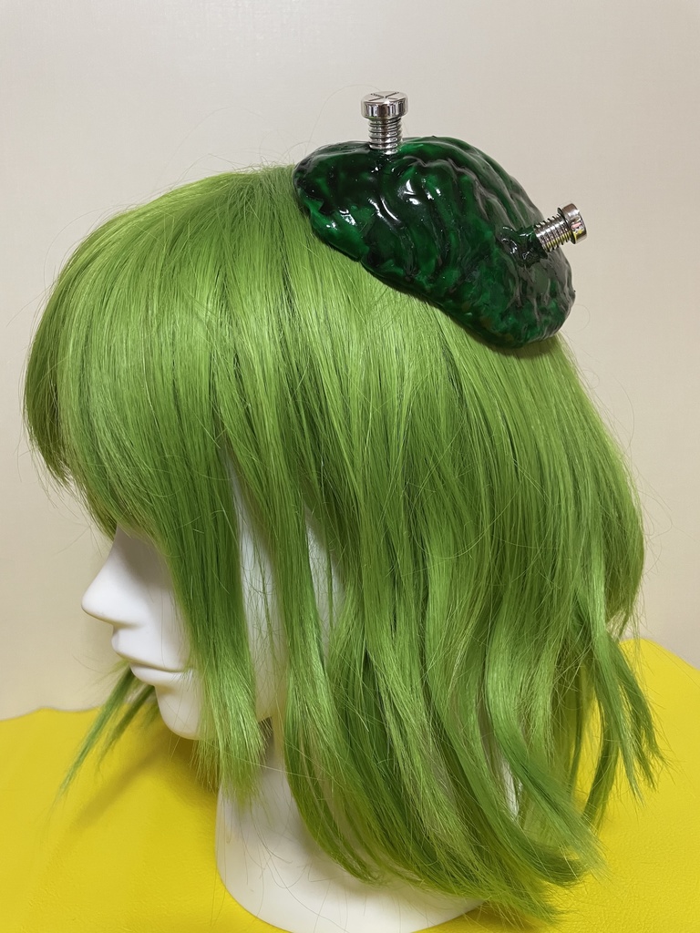 脳みそヘッドピース *シンプル グリーン