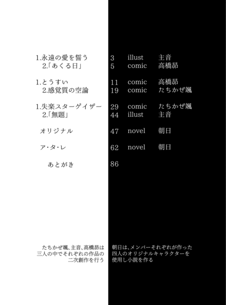 テーマ合同誌「ZEBRA」