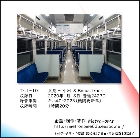 JR東日本 只見線(只見~小出)キハ40系 車内走行音CD
