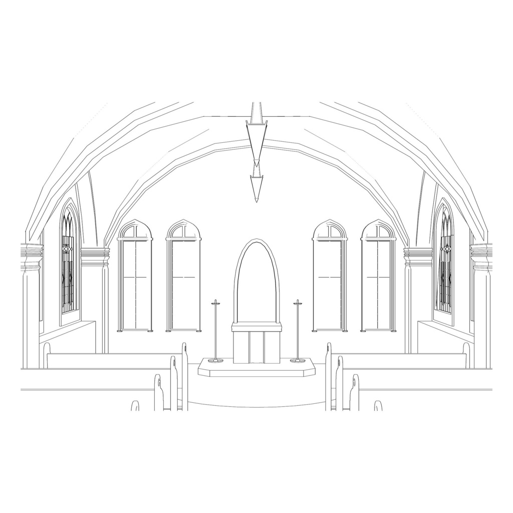 【クリスタ向け】教会内観 / Church Interior View cs3o 形式
