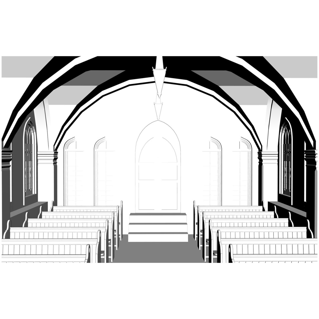 【クリスタ向け】教会内観 / Church Interior View cs3o 形式