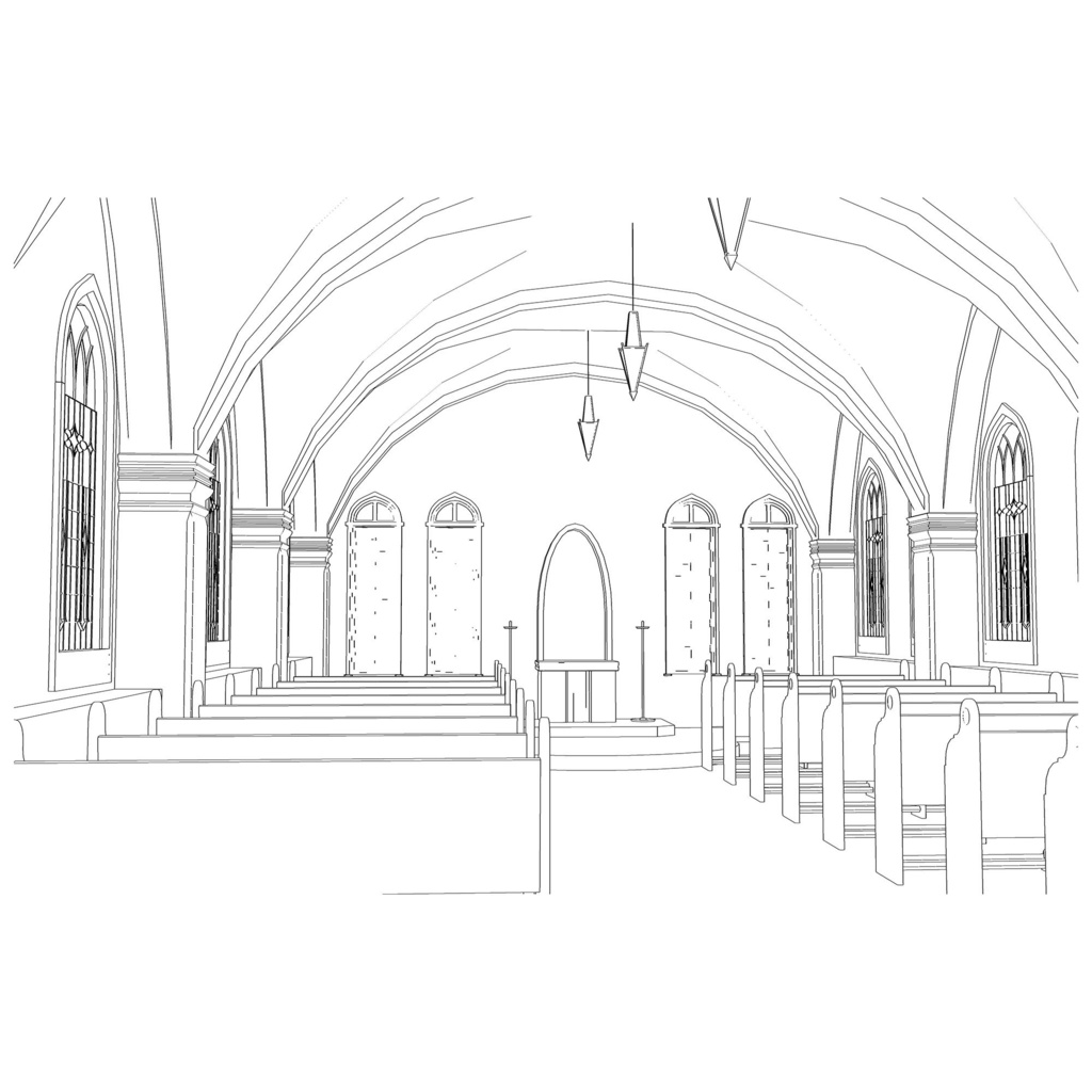 【クリスタ向け】教会内観 / Church Interior View cs3o 形式