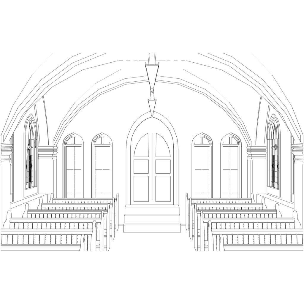 【クリスタ向け】教会内観 / Church Interior View cs3o 形式