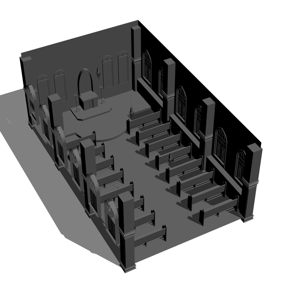 【クリスタ向け】教会内観 / Church Interior View cs3o 形式