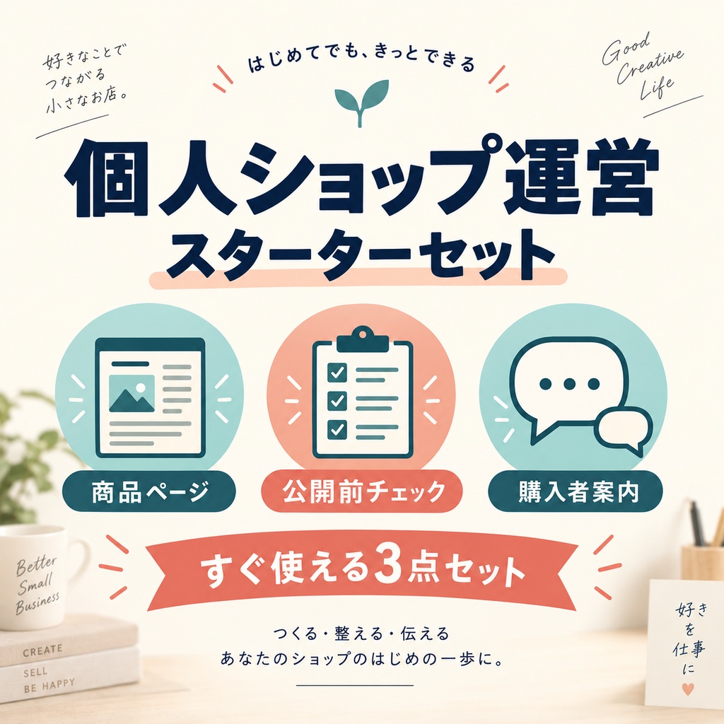 個人ショップ運営スターターセット｜商品ページ・公開前チェック・購入者案内