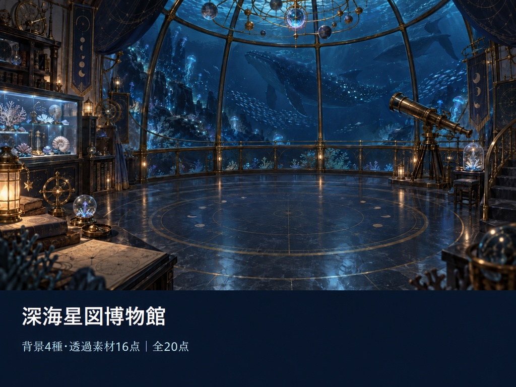深海星図博物館｜ココフォリア用背景・チャット枠・装飾素材