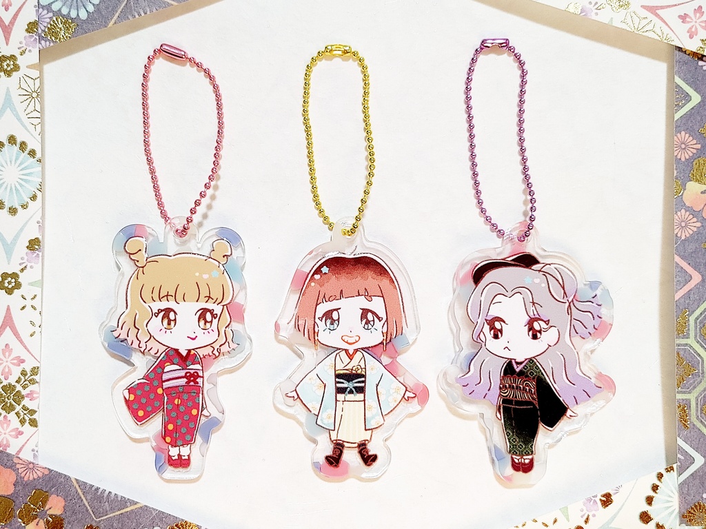 KIMONO女子アクリルキーホルダー