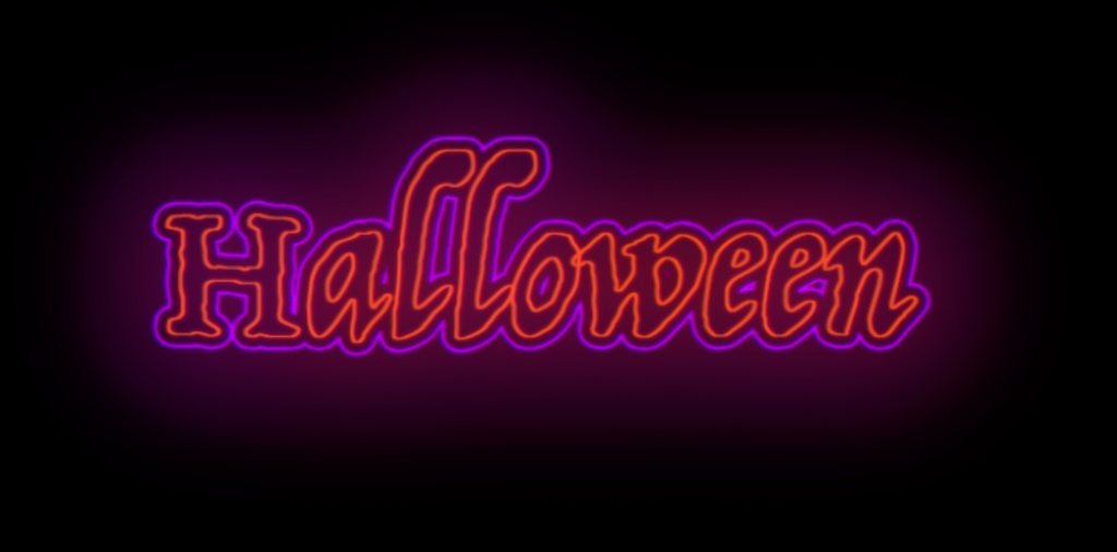 【ロゴ・動画素材】ネオン風 ハロウィン素材 PT1【全12種類】