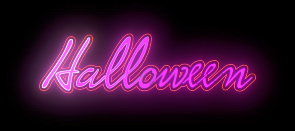 【ロゴ・動画素材】ネオン風 ハロウィン素材 PT1【全12種類】