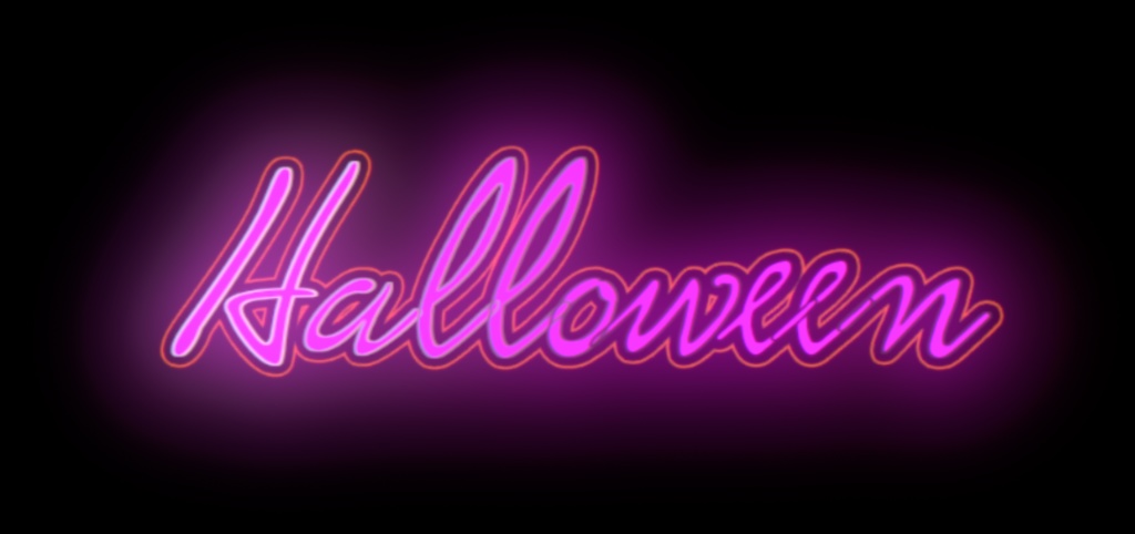 【ロゴ・動画素材】ネオン風 ハロウィン素材 PT1【全12種類】