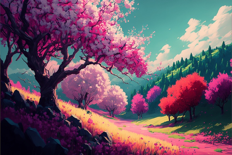 【背景素材】「春・桜」 大容量120点セット!【イラスト】