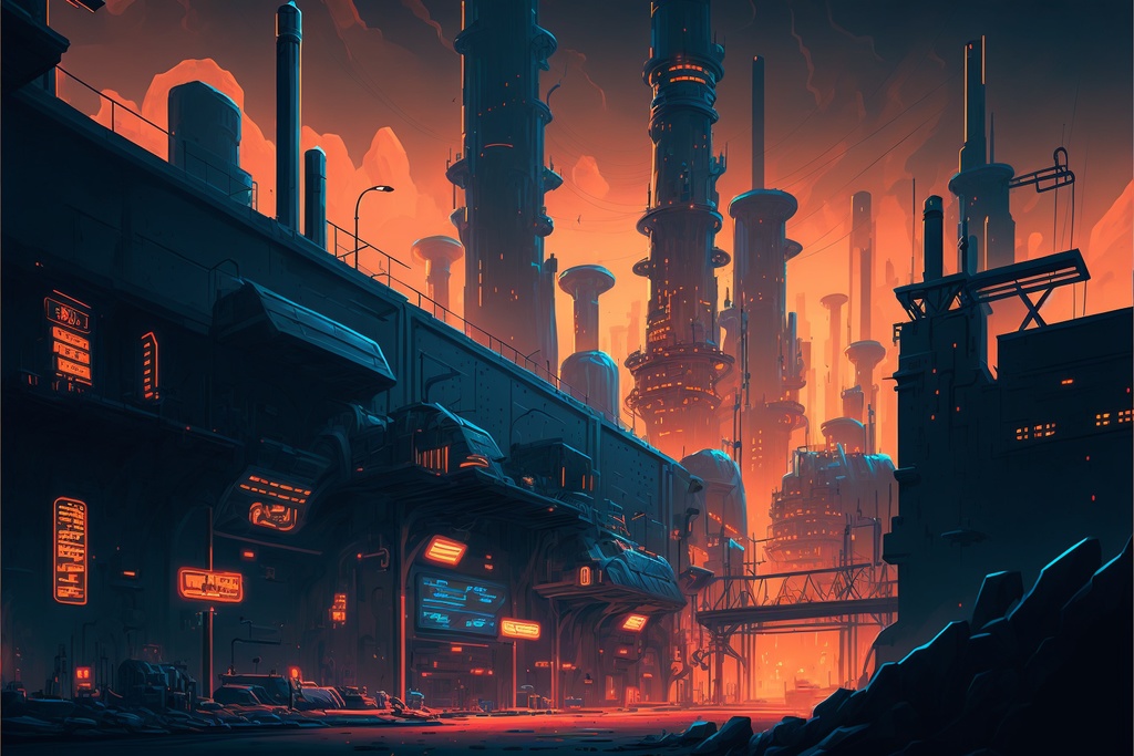 【背景素材】「サイバーパンク」 大容量150点セット!【イラスト】