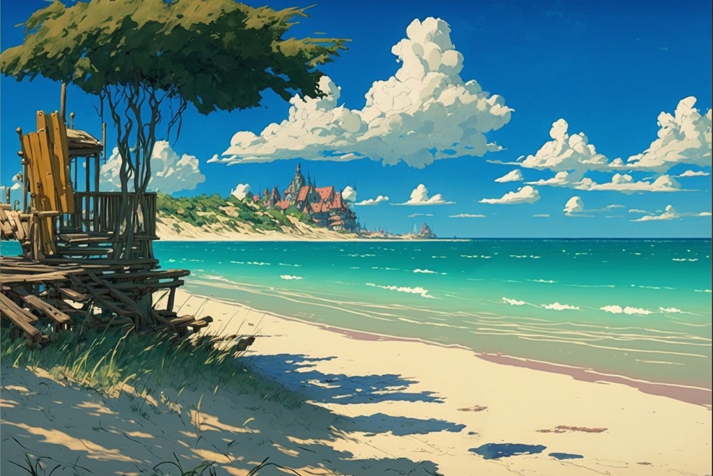 【背景素材】夏!海! 大容量160枚越え【イラスト】