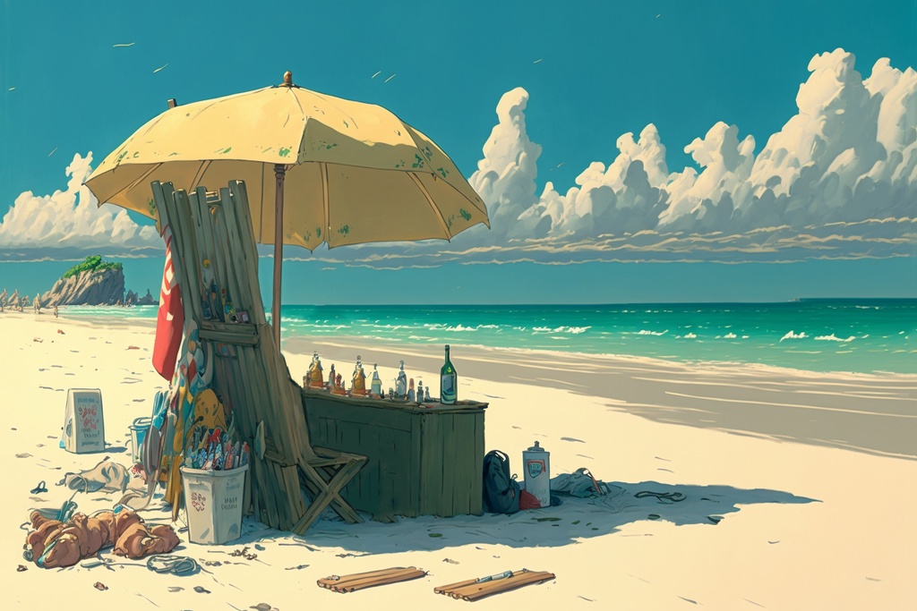 【背景素材】夏!海! 大容量160枚越え【イラスト】