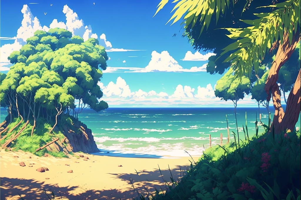 【背景素材】夏!海! 大容量160枚越え【イラスト】