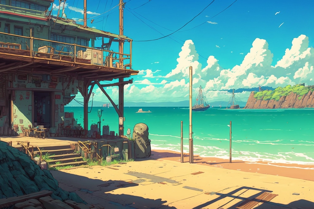 【背景素材】夏!海! 大容量160枚越え【イラスト】