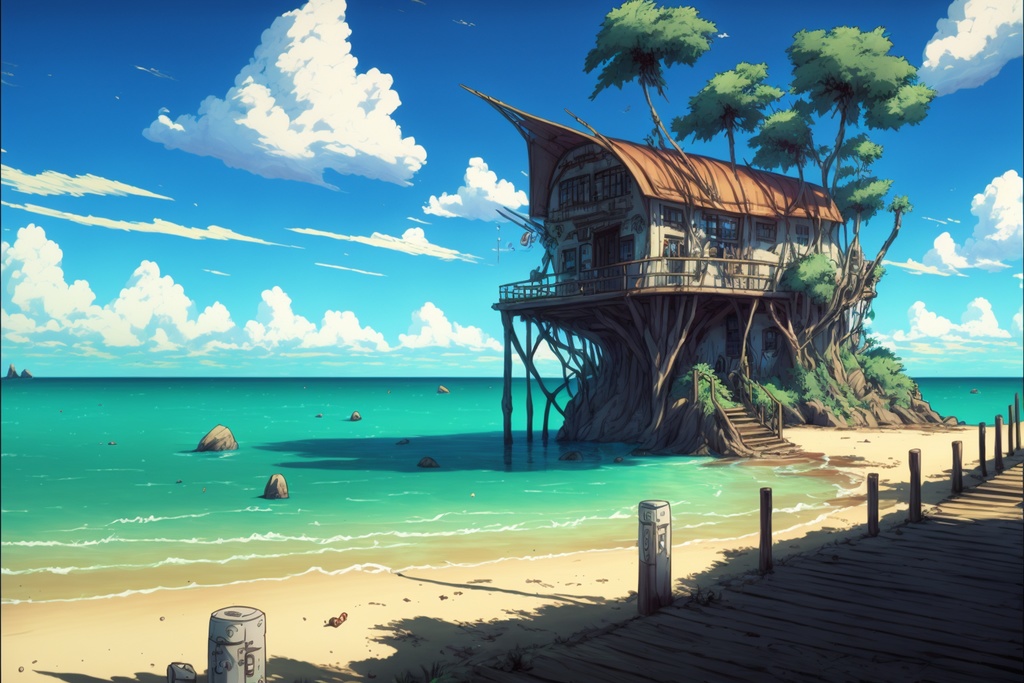 【背景素材】夏!海! 大容量160枚越え【イラスト】