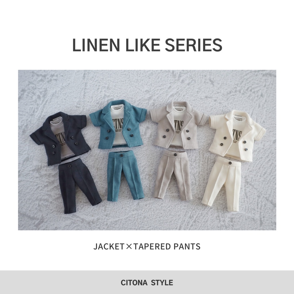 オビツ11 / リネンライクジャケット&ロゴプリントカットソー 2点セット