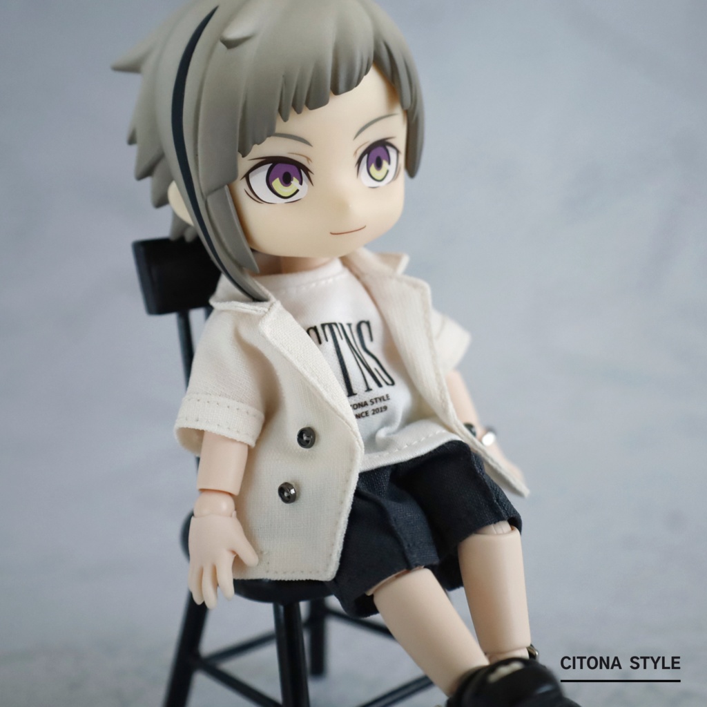 オビツ11 / リネンライクジャケット&ロゴプリントカットソー 2点セット