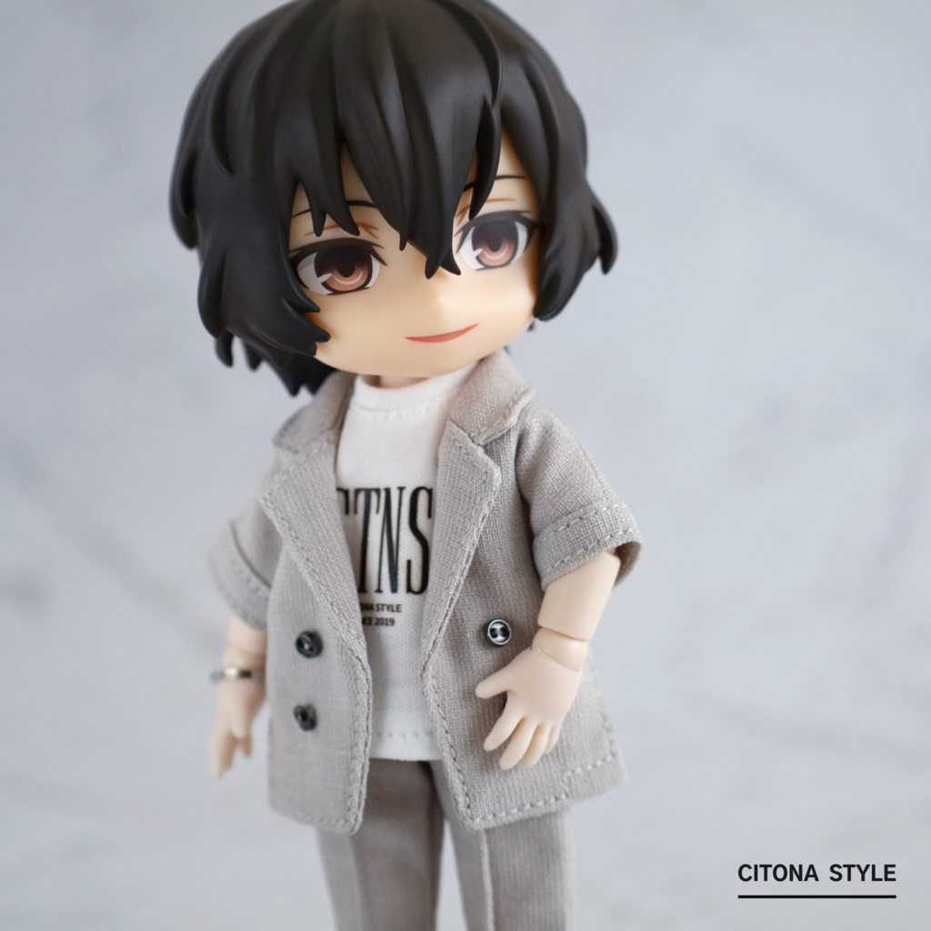 オビツ11 / リネンライクジャケット&ロゴプリントカットソー 2点セット