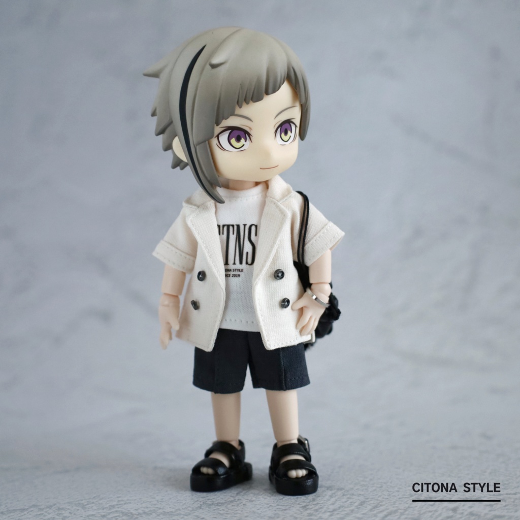 オビツ11 / リネンライクジャケット&ロゴプリントカットソー 2点セット