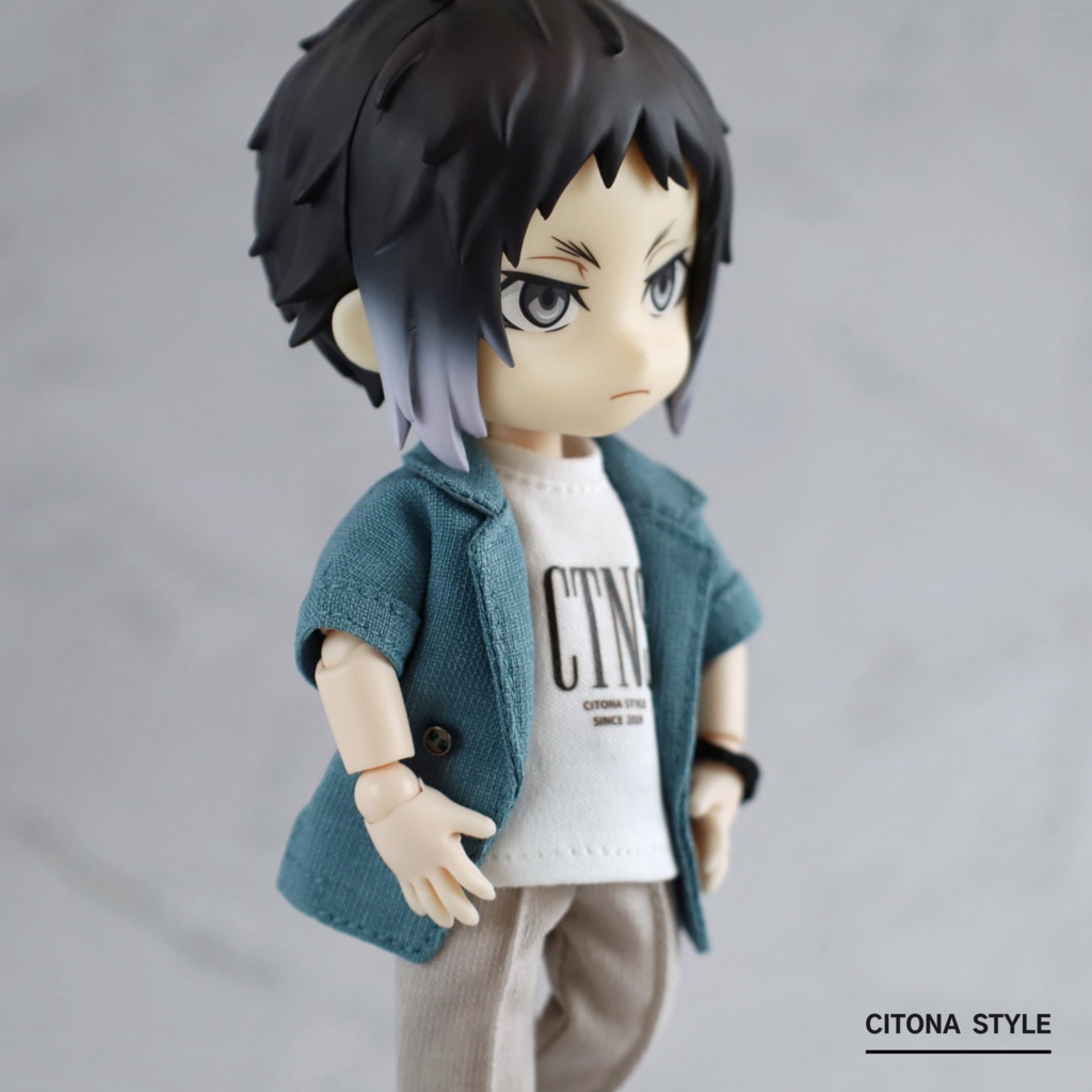 オビツ11 / リネンライクジャケット&ロゴプリントカットソー 2点セット