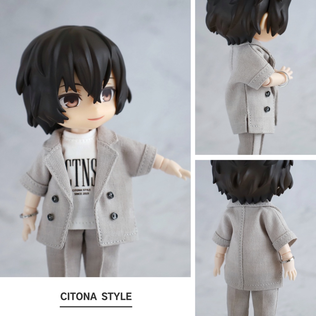 オビツ11 / リネンライクジャケット&ロゴプリントカットソー 2点セット