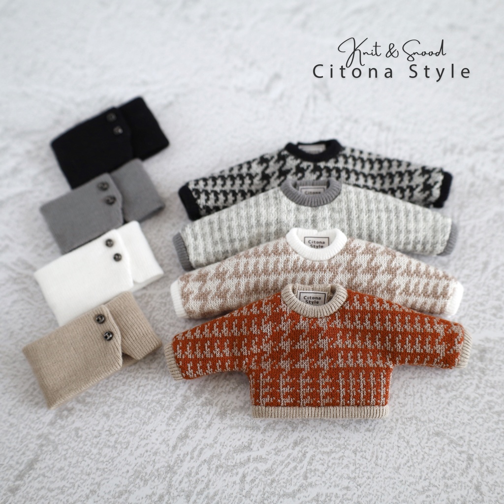 【再販 11/28 20:00~】オビツ11 / チェックジャガードニット&スヌード 2点セット