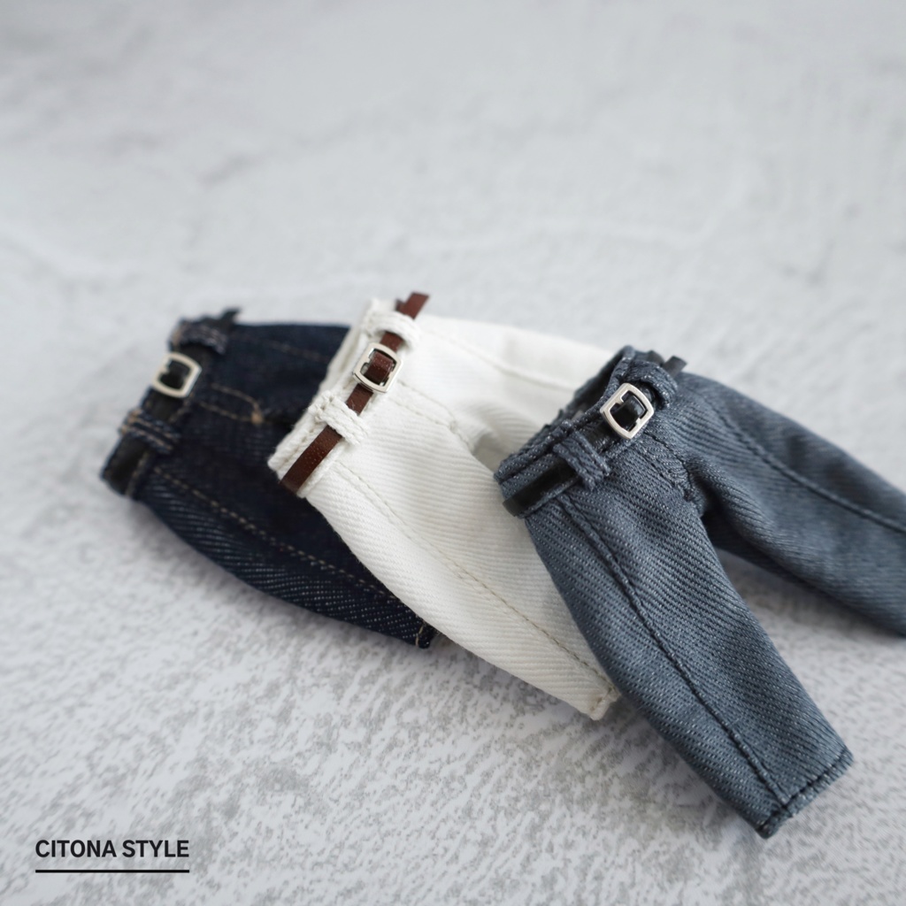 オビツ11 / ベルト付きデニムカーブパンツ 2サイズ