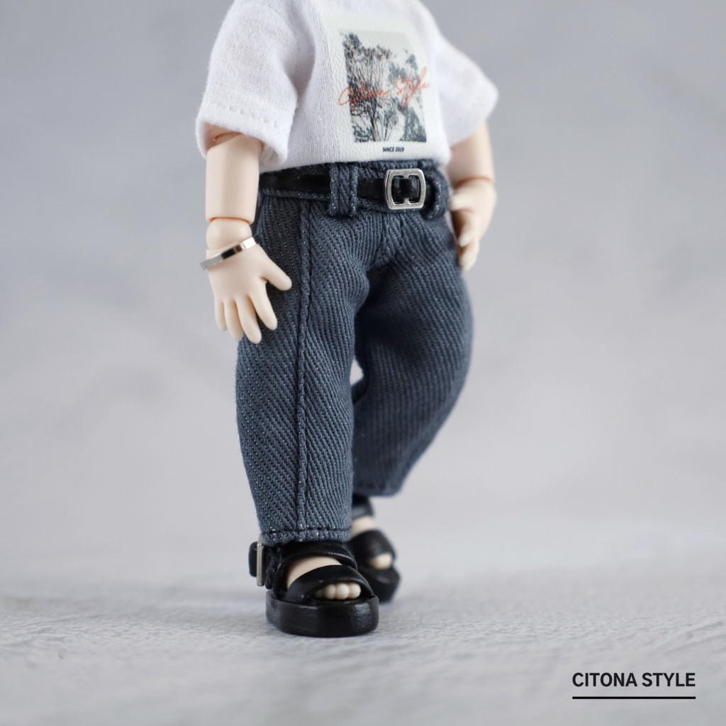 オビツ11服 / ベルト付きデニムカーブパンツ 2サイズ