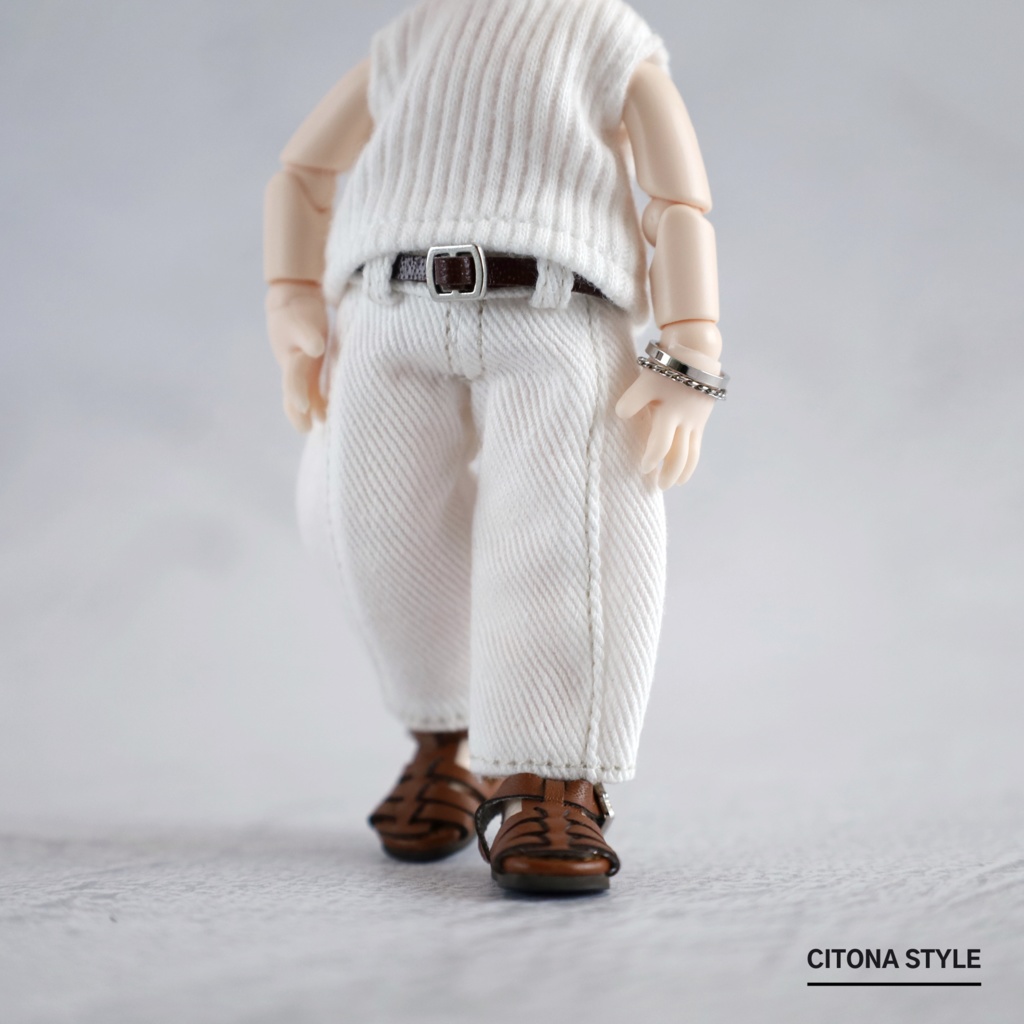 オビツ11 / ベルト付きデニムカーブパンツ 2サイズ