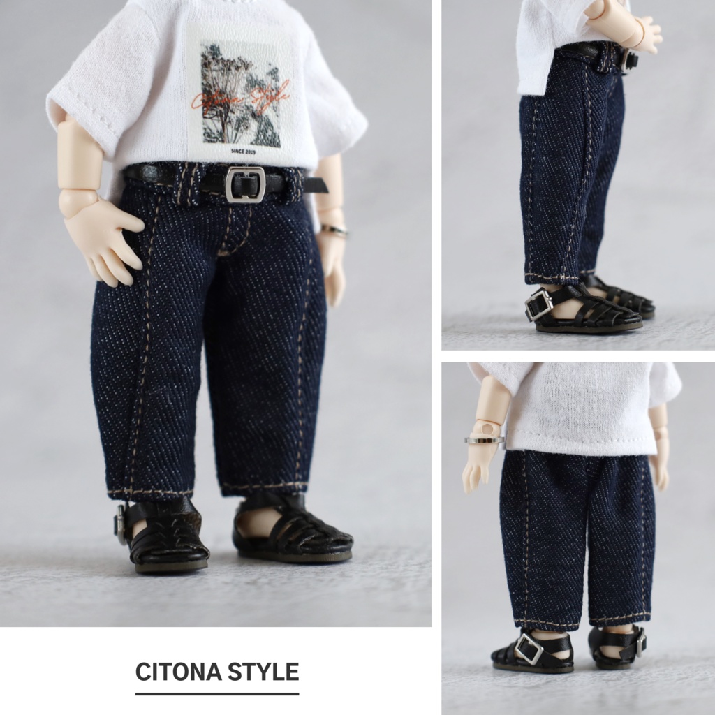 オビツ11 / ベルト付きデニムカーブパンツ 2サイズ