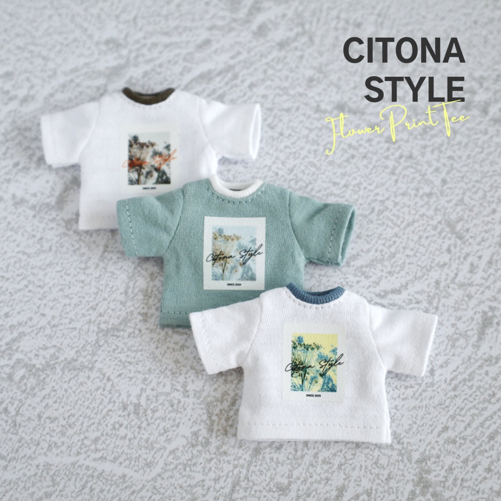 オビツ11服 / フラワーフォトプリントTシャツ