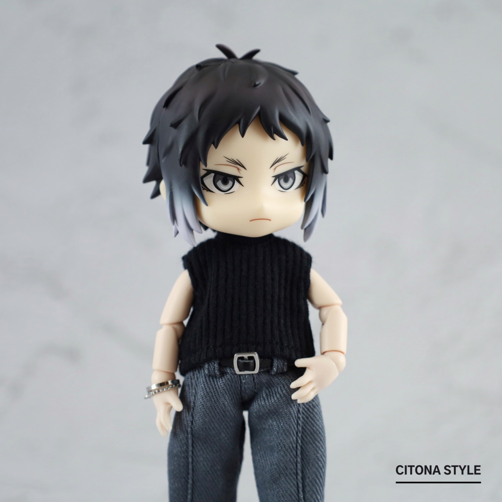 オビツ11 / バンドカラーシアーシャツ&リブカットソー 2点セット