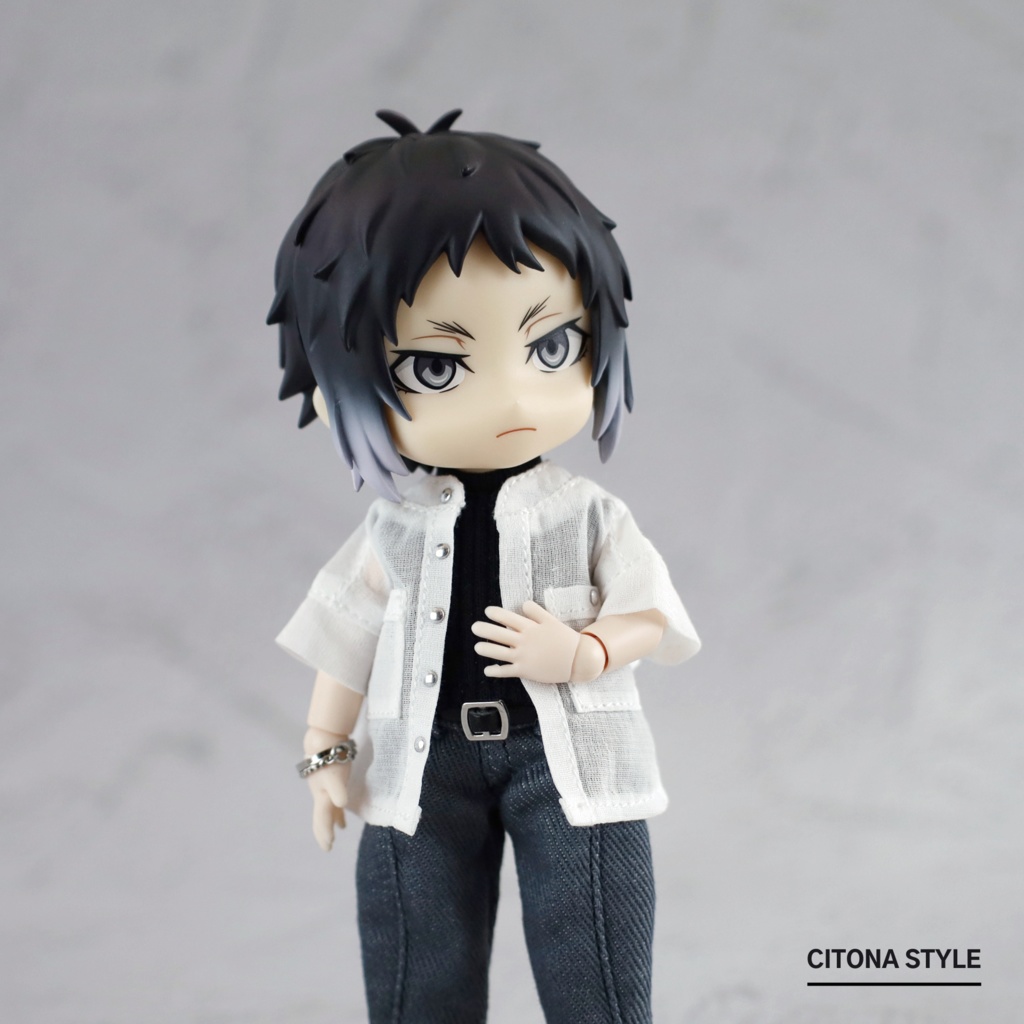 オビツ11 / バンドカラーシアーシャツ&リブカットソー 2点セット