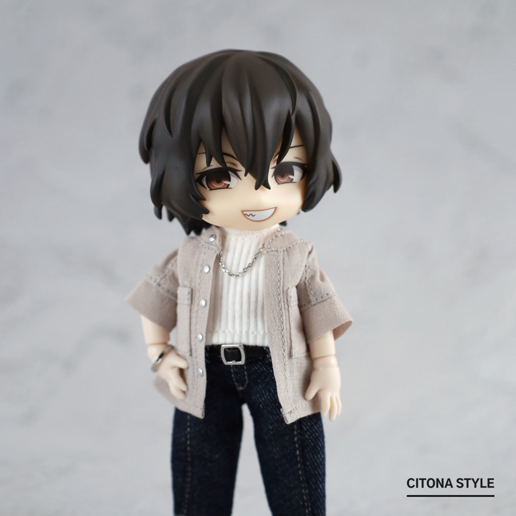 オビツ11 / バンドカラーシアーシャツ&リブカットソー 2点セット