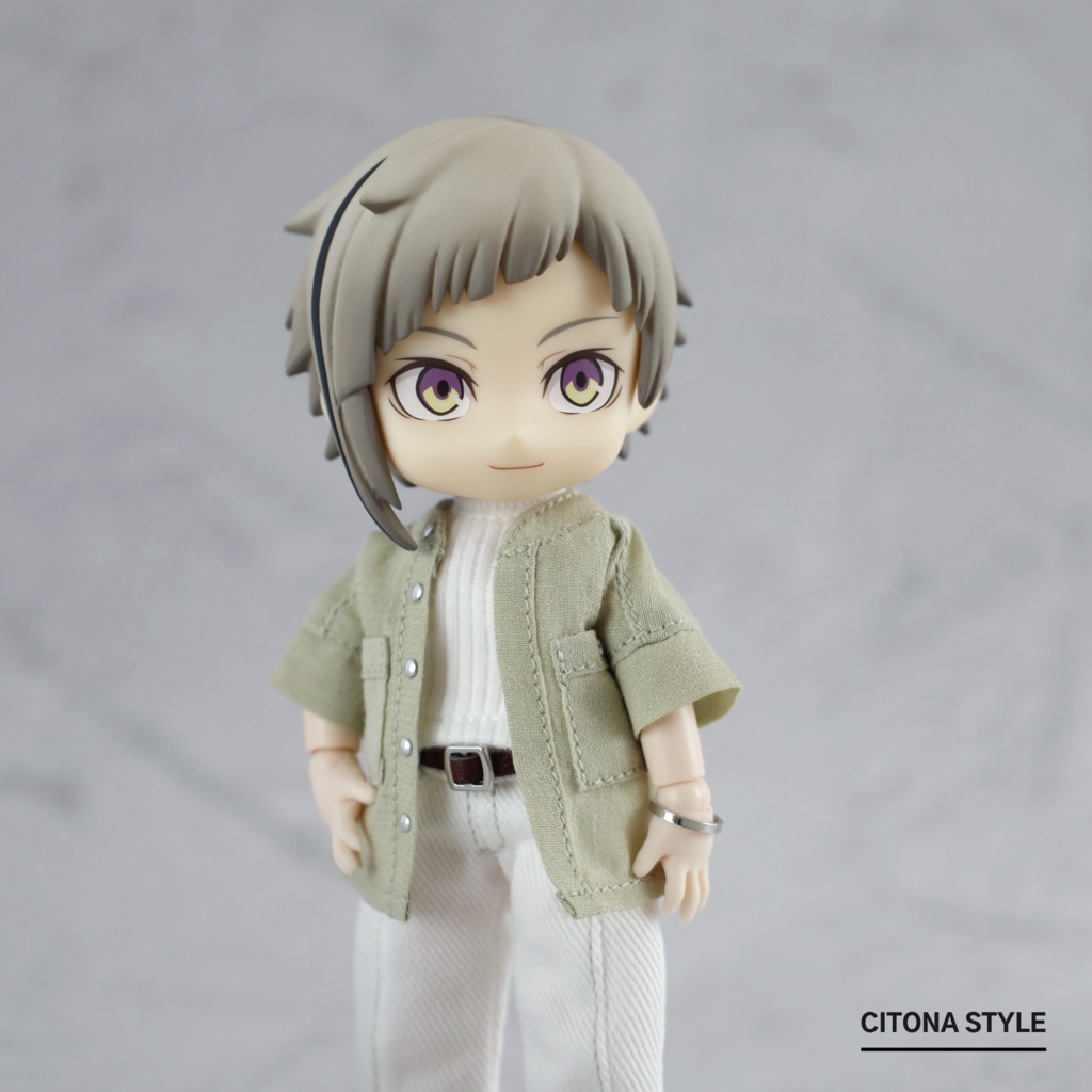 オビツ11 / バンドカラーシアーシャツ&リブカットソー 2点セット