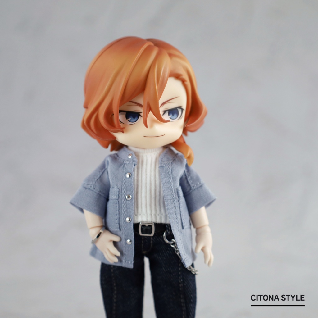 オビツ11 / バンドカラーシアーシャツ&リブカットソー 2点セット