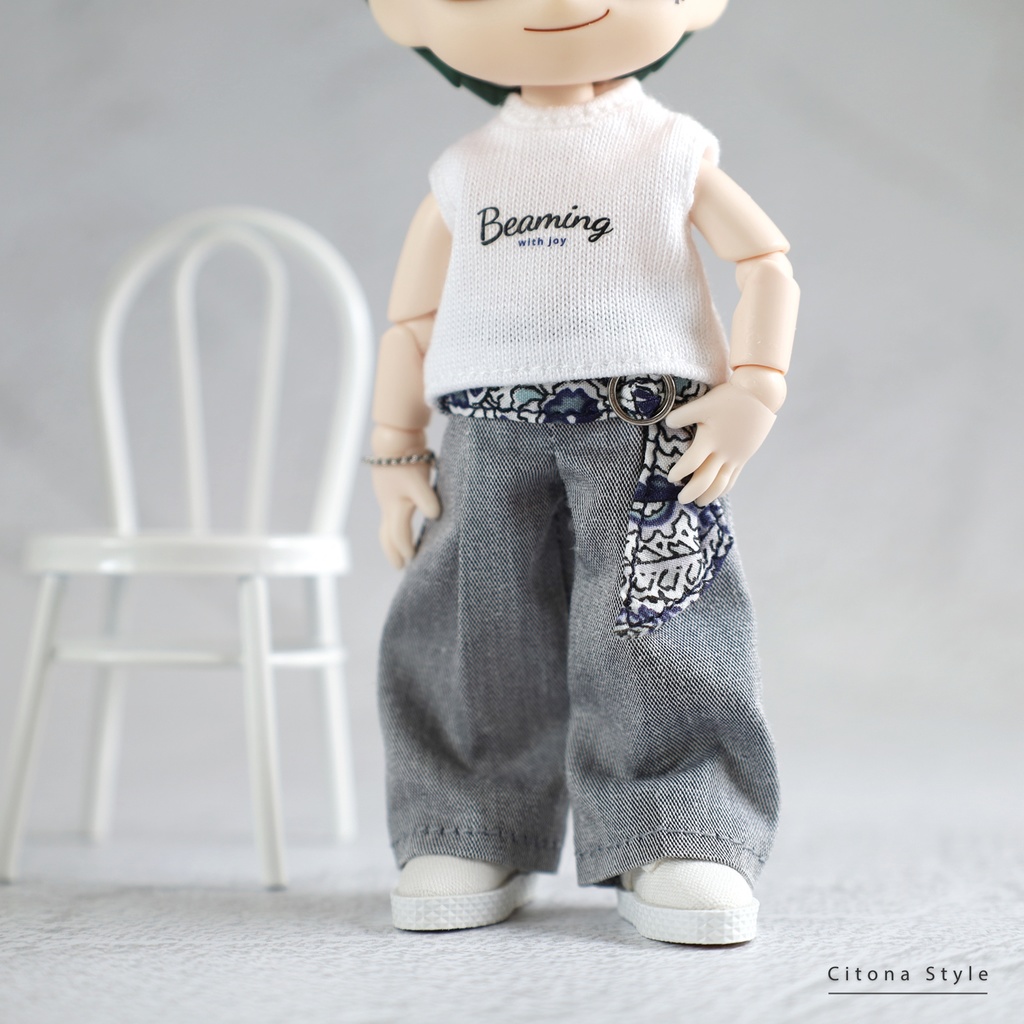 【再販 3/28 20:00~】オビツ11 / トラッカージャケット+ロゴカットソー+スカーフベルト付きワイドパンツ 3点セット