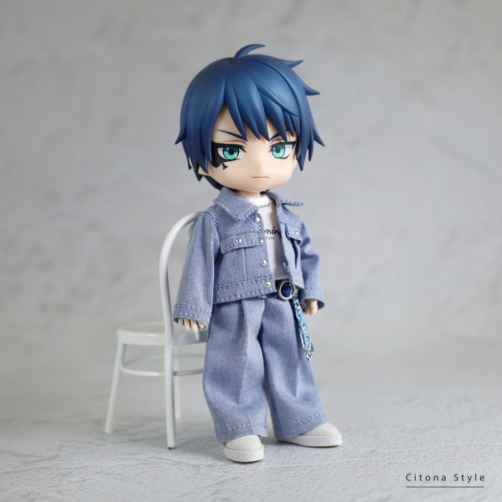 【再販 3/28 20:00~】オビツ11 / トラッカージャケット+ロゴカットソー+スカーフベルト付きワイドパンツ 3点セット