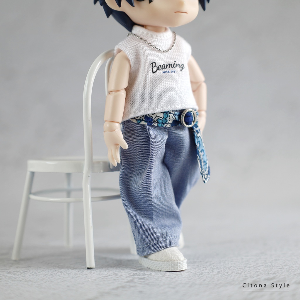 【再販 3/28 20:00~】オビツ11 / トラッカージャケット+ロゴカットソー+スカーフベルト付きワイドパンツ 3点セット