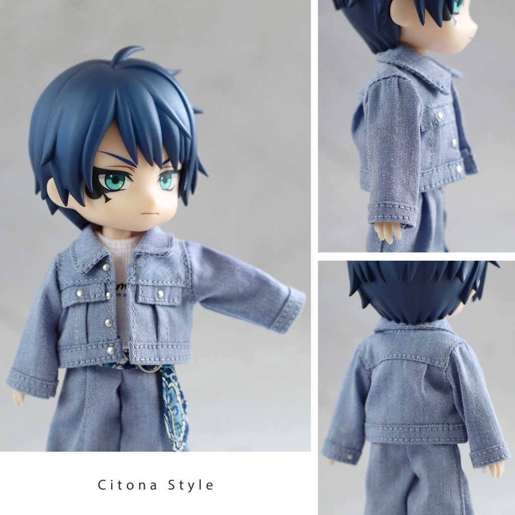 【再販 3/28 20:00~】オビツ11 / トラッカージャケット+ロゴカットソー+スカーフベルト付きワイドパンツ 3点セット