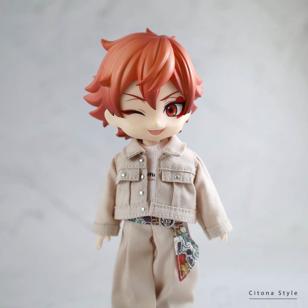 【再販 3/28 20:00~】オビツ11 / トラッカージャケット+ロゴカットソー+スカーフベルト付きワイドパンツ 3点セット