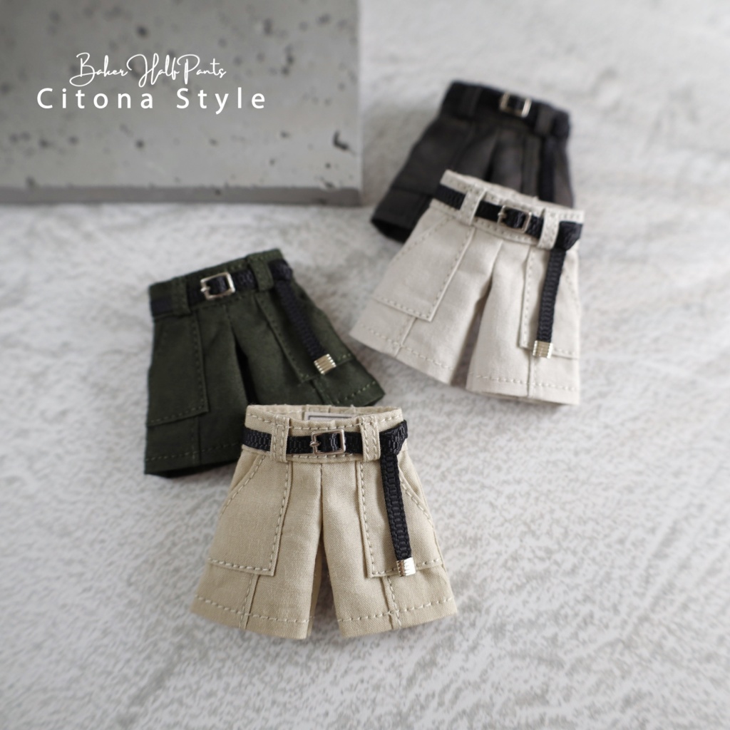 【新作販売 4/27 20:00～】オビツ11 / ベルト付きベイカーハーフパンツ