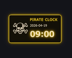 海賊デザイン ドクロ時計 (OBS,配信,Live,Twitch,Youtube)