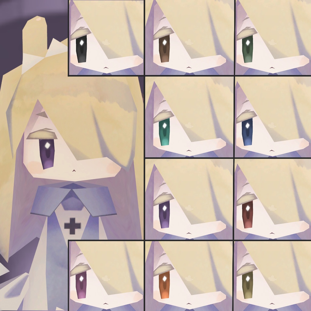 【無料/Free】朧気シンプルアイテクスチャ【ベリル・痩悟・九怨(クオン)・トルーシェ向け】