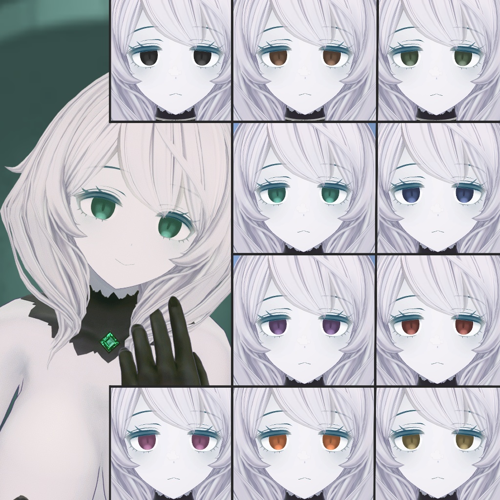 【無料/Free】朧気シンプルアイテクスチャ【ベリル・痩悟・九怨(クオン)・トルーシェ向け】