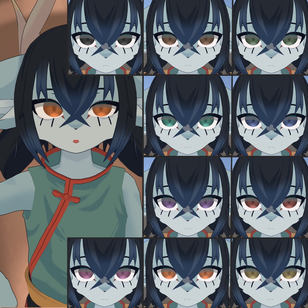 【無料/Free】朧気シンプルアイテクスチャ【ベリル・痩悟・九怨(クオン)・トルーシェ向け】