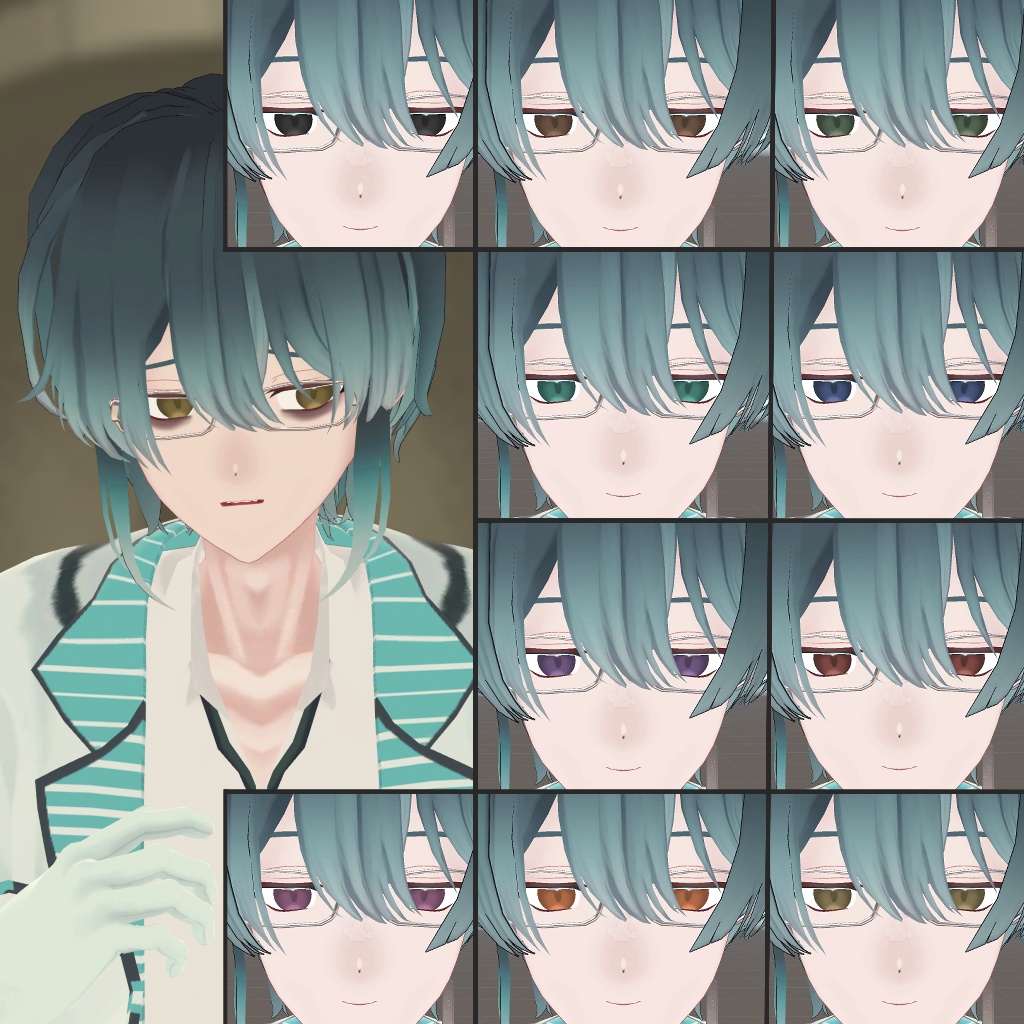 【無料/Free】朧気シンプルアイテクスチャ【ベリル・痩悟・九怨(クオン)・トルーシェ向け】