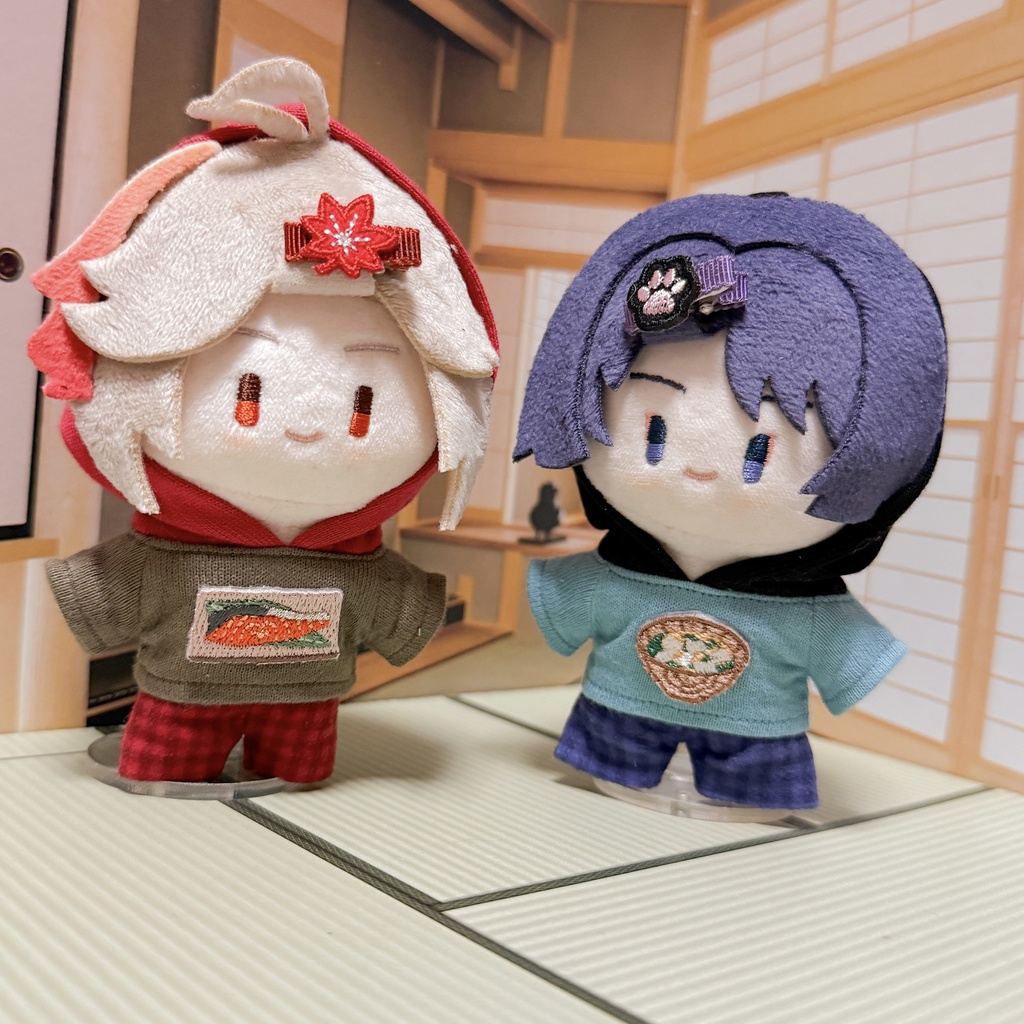 和食とお寿司のパーカー【原神 雨中嬉楽ぬいぐるみ 10cmぬい】